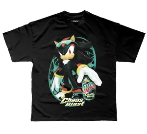 Retro Soda Parody Graphic Tee, Vintage Gamer Meme T-Shirt, Y2K Streetwear Chaos Blast Top, Edgy Hedgehog Gaming Fan Gift