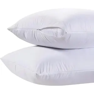 King Pillow Covers with Zipper 2 Pack - 20 x 36 Ultra-Soft Cozy and Noiseless Pillow Protector, 200 Thread Count, Fade-Resistant Pillow Shams
