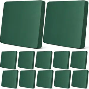 12 Pcs Cushion Covers Waterproof Stretch Sofa Couch Cushion Covers Washable Individual Couch Slipcovers Set Furniture Protector for Pets(20-27 Inch,Dark Green)