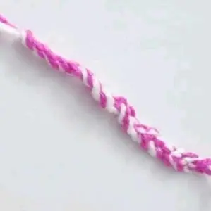 Soft Yarn Keychain - Pink and White Twisted Design for Comfortable Wear Elegant and Versatile Accessory