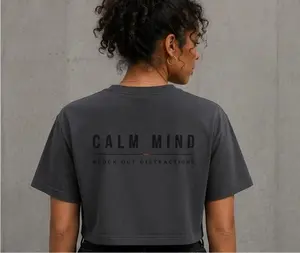 Men's Heavy-Weight Cotton T-Shirt, Minimalist Breathable Casual Shirt for Calm Mind Vibes