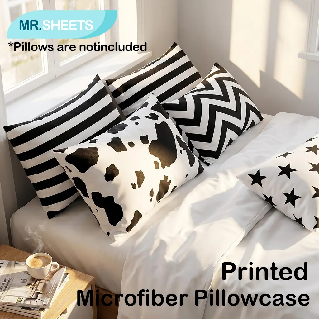 NTBAY 2-Pack Aesthetic Printed Pillowcases, Ultra-Soft Brushed Microfiber Bedding Supplies, Breathable Decorative Pattern Pillow Covers with Envelope Closure, Bed Linens