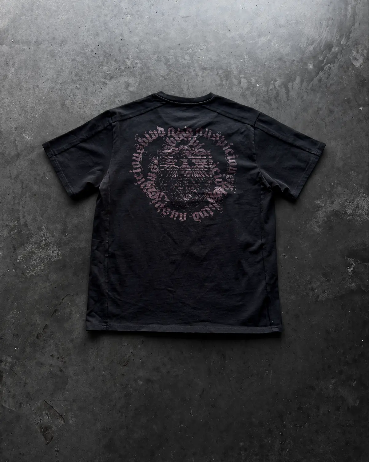 BARON TEE - MENSWEAR ATHELTIC STREETWEAR TSHIRT COTTON VINTAGE TOP BAGGY PRINT CREWNECK SHORTSLEEVE CASUAL BLACK