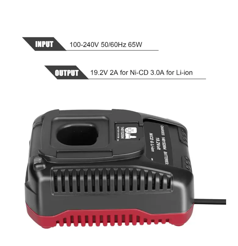 Craftsman C3 2A Fast Replacement Battery Charger - 2A High-Speed Charging, 9.6V-19.2V Ni-Cd/Li-ion Compatible, Fire-Resist., Full Intelligent Safety Protection, Compact Heavy-Duty for Construction Site Cordless Drills