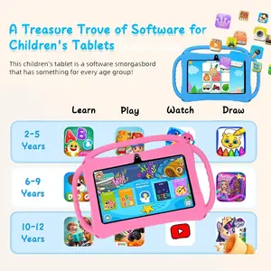 2026 Latest Education Tablet, 7-Inch Kids Tablet with Shockproof Case, Android Learning Tablet, Parental Control, Dual Cameras, WiFi