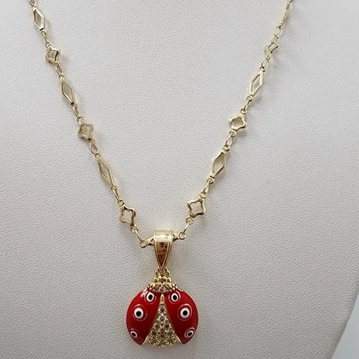 Gold Laminated Chain 20 inch Necklace with Pendant