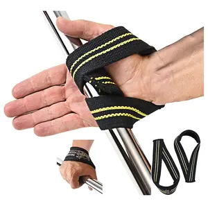 Triangle Quick Lifting Wrist Straps Weightlifting Heavy Duty Neoprene Padded 1 Pair Cotton Wraps Grip Support Grip Pad Pads (Black & Yellow)