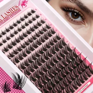 Anime Eyelash Extensions D Curl Natural Look Daily 8-18mm, 144pcs Individual Lashes Extension Pack, Cartoon Style False Eyelashes