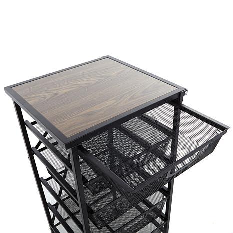 Origami 5-Drawer Cart with Wooden Top