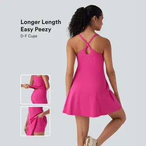 Halara Softlyzero Plush Backless Active Dress-Longer Length-Easy Peezy Edition-D/DD/DDD/F Cups