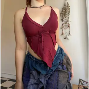 Isla Top - Red Spaghetti Strap Sleeveless Casual Adjustable V Line Halter Top for Women Made with Spandex & Rayon