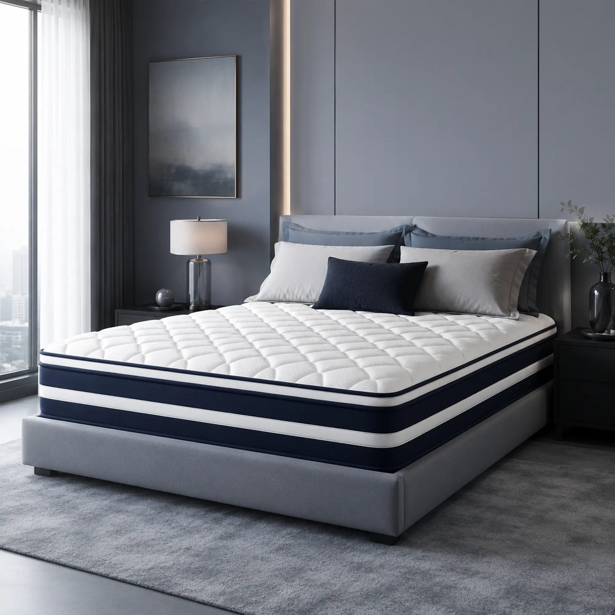 10/12/14 Inch Twin, Full, Queen, King, Memory Foam Mattress with Independent Springs, Provides Pressure Relief, Motion Isolation and Firm Edges, Medium Firmness, Breathable,Spring Mattress in a box ,Gel infuse memory foam, Cozy Mattress, Bed