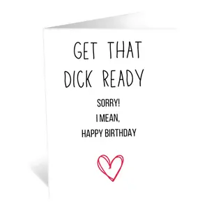 1/3/7pcs  Naughty Happy Birthday Card for Him Her, Rude Sexy Greeting Card for Husband Boyfriend Fiancé, Funny "Get That Ready" Misspelled Prank Card for Wife Girlfriend, Perfect for Anniversaries, Galentine's Day, Lovers' Day, Adult Humor Gift
