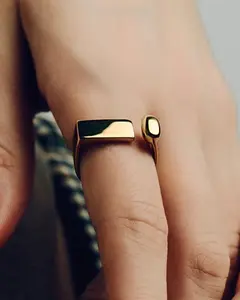 Square Open Ring Gold Statement Ring