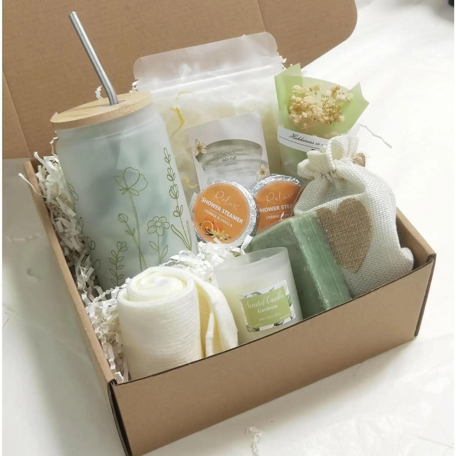Get Well Soon Gift Basket- Relaxation, Birthday,Mothers gift/Self Care Package, After Surgery, Sympathy Gift for Loss of Loved One, Thinking of You Set, Grief/Comfort/Miscarriage for Women(Sage Green)