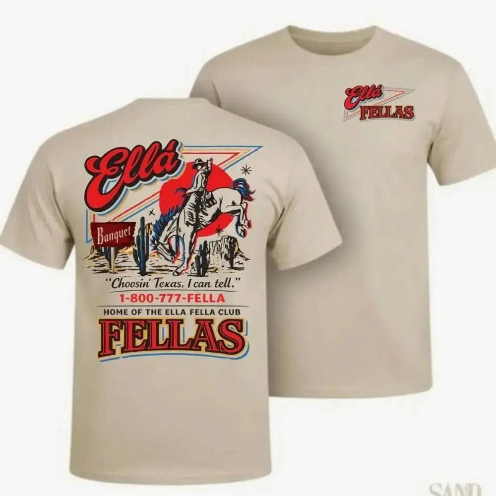 Ella Fella Club Shirt, 1-800-777-Fella Tee, Dandelion Graphic T-Shirt, Indie Aesthetic Shirt, Choosing Texas Tee, Vintage Style Graphic Tee, Indie Folk Shirt, Gift for Friends, Trendy Unisex Shirt