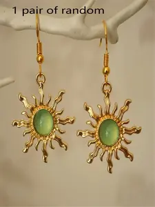Cool Gold Sun-Shaped Earrings, Perfect for Daily Wear, Ideal Gift for Festivals, Bohemian Style Pendant Earrings for Women