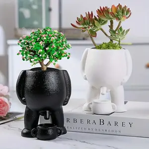 Whimsical Peeing Figurine Resin Planters, Humorous Garden Outdoor Decor for Succulents Small Plants, Perfect for Halloween Christmas Easter