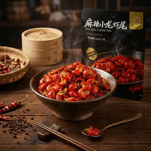 Chinese Spicy Crawfish Tails Ready-to-Eat 5.29 oz - Ma La Xiao Long Xia, Seafood Snack, Spicy & Savory