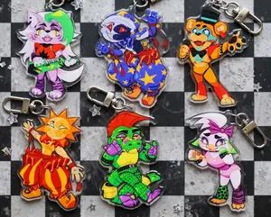 FNAF Security Breach Acrylic Keychain! Glamrock Freddy, Roxy, Bonnie, Chica, Sun, and Monty Gator Chibi Decals