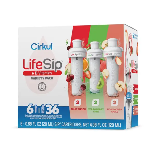 Cirkul LifeSip 6-Pack. No Sugar, 0 Cal Flavored Water with B Vitamins
