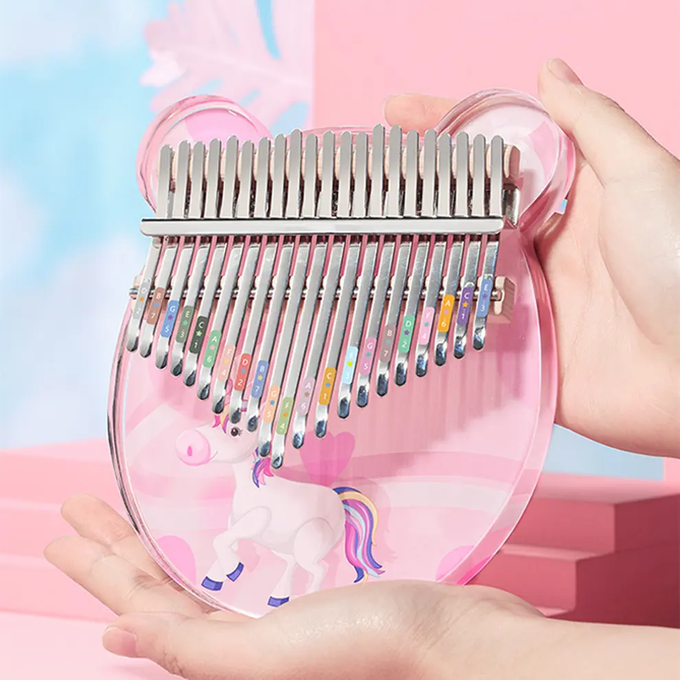 GT LIFE 17 Keys Crystal Acrylic Handheld Kalimba Thumb Piano with Tune Hammer, Portable Educational Musical Toy for Beginners, Kids Series