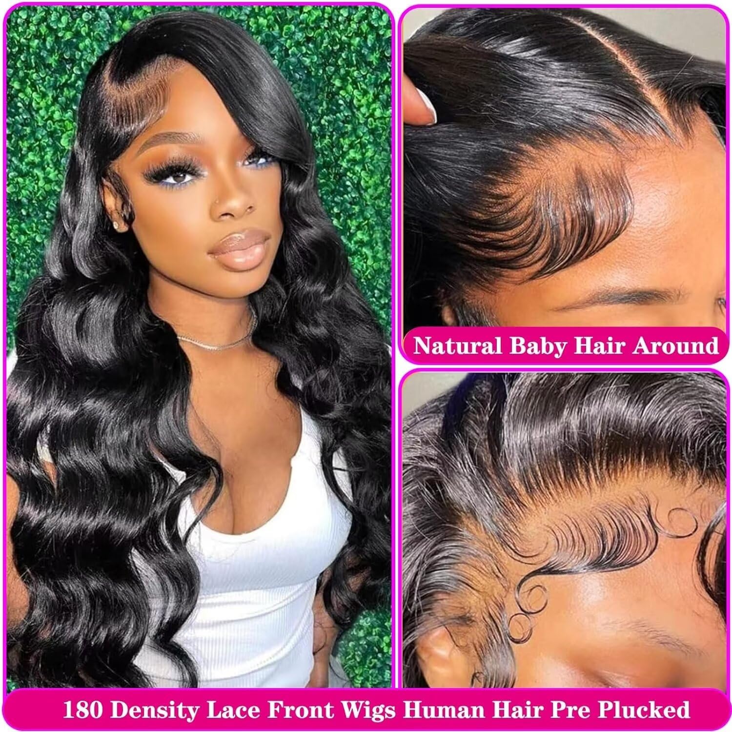 13x6 13x4 Lace Frontal Wigs Human Hair Pre Plucked 180 Density HD Body Wave Lace Front Wigs Human Hair 10A Frontal Wigs Human Hair wigs for Women Glueless Wigs Human Hair Pre Plucked Black wig