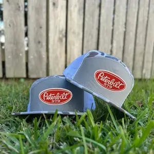 Peterbilt 379 Embroidered Hat – Flat Bill Mesh Snapback Trucker Cap, Classic Semi Truck Workwear, Vintage Diesel Trucker Style Hat for Drivers & Mechanics