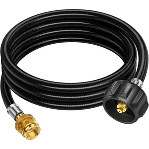8FT  Hose Adapter 1lb to 20lb,   Hose with QCC1/Type1 for 5-40lb  Tanks,  Adapter Hose with CGA600 Connection for Buddy Heater/Weber Q Grill/ Camp Stove