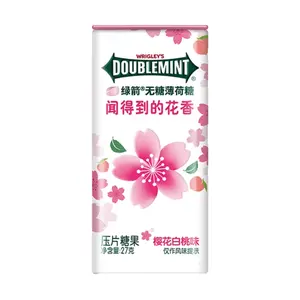 DOUBLEMINT Sugar-Free Floral Mint Candy Cherry Blossom Peach Flavor 0.95 oz (Approx. 35 Pieces)