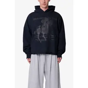 mnml Moth Eaten Hoodie - Black