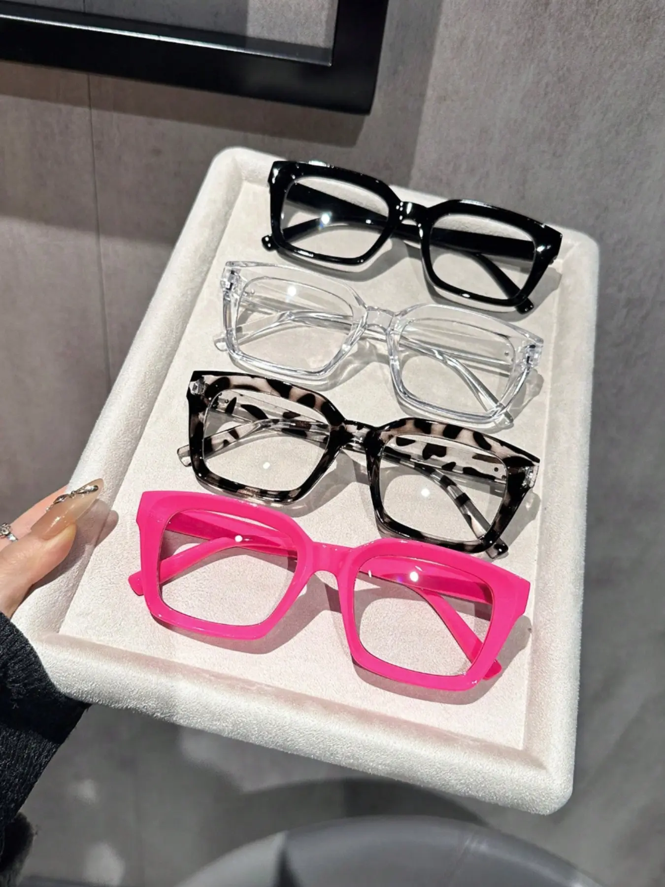 Unisex Geometric Multicolor Plastic Glasses, Plastic Frame, Modern Simple Transparent Eyewear, Preppy Style, Suitable for Daily Life, Dates, Outings, All Seasons, Square Frame Eyewear