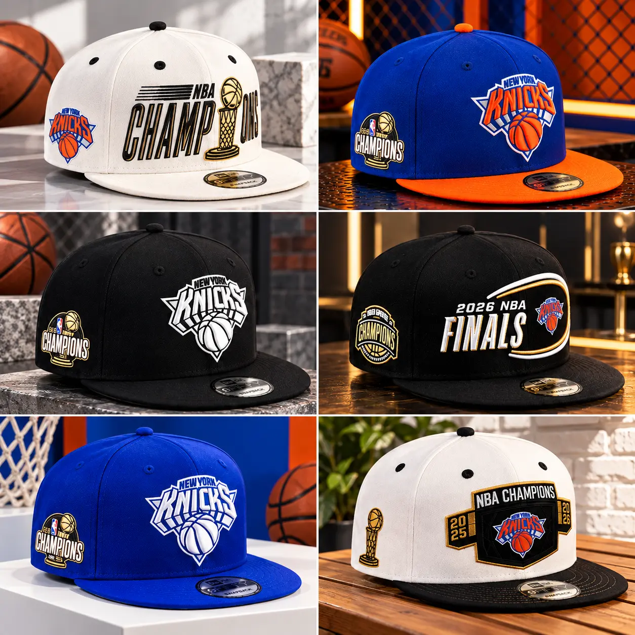 New York Knicks Black Snapback Hat – Embroidered Basketball Logo Flat Brim Cap for Men & Women
