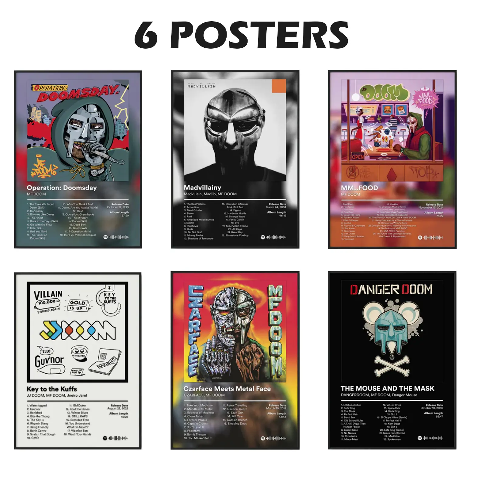 Mf Doom Rapper Album Cover Poster Premium Wall Art Poster Unframed HD Print Home Office Decor Unique Trendy Gift