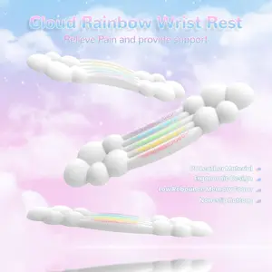 ATTACK SHARK Rainbow Cloud Keyboard Wrist Rest, Ergonomic Design for Typing Pain Relief, Memory Foam Wrist Rest, Office, Computer Laptop, Mac