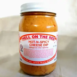 Hell On The Red Hot-N-Spicy Cheese Dip 16 Oz Glass Jar