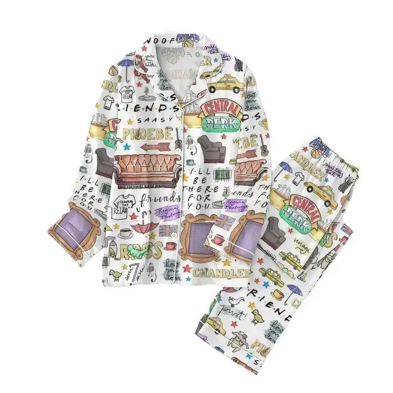 Friends Cute Pajama Set | Holiday & Matching Pajamas for Women | Friends Movie Themed Sleepwear