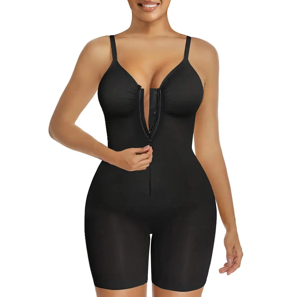 Shapewear for Women Tummy Control Bodysuits Zip-Up Comfort Ultra Stretch Fabric Customizable Fit Breathable Mesh Design Comfortable Fit Womenswear