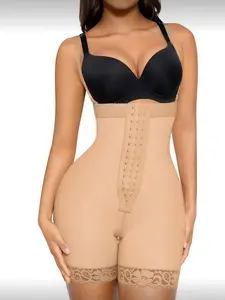 1 Count Compressing Shapewear Romper,Adjustable Hooks & Eye Closure,Colombian Shapewear,Corset Waist Cincher,High Waist Tummy Control Bodysuit,Fajas Shorts Waist Trainer Girdle,Jumpsuit with Zipper Crotch, Suitable For Daily,Sport