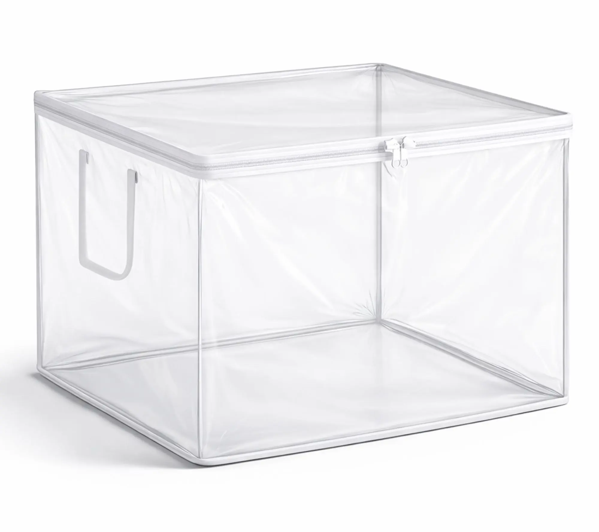 Sorbus Foldable Clear Plastic Bags with Zipper, Handles - 1 PK