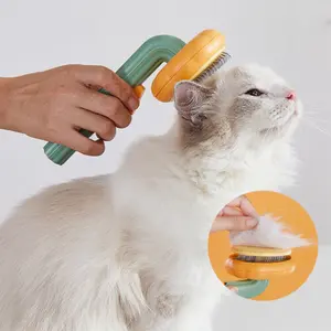 Pet Grooming , pet hair remover, Self Cleaning Slicker Brush For Dogs Cats Puppy- Pet Pumpkin Brush