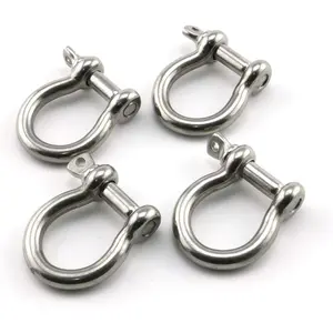 4pcs 1/4 Inch Stainless Steel Bow Shackle Screw Pin Anchor Shackle Hardware Rigging Outdoor Tools for Survival Rope Paracord Camping Bracelet Bow Buckle M6