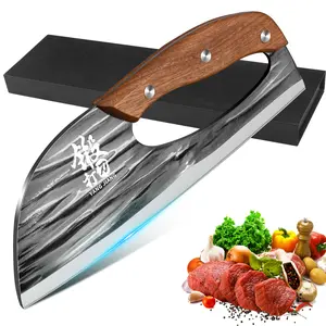 Rusted, Labour-Saving Full-Bladed Chopper Knife - Ergonomic Design for Cooking Vegetables, Meat & Slices Steaks, Steel Kitchen Utensils Food Cutting Kitchenware Stainless