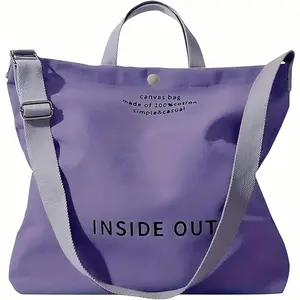 Canvas Tote Bag for Women - inside Out Bag Large Canvas Crossbody Handbag Shoulder Bag for Work Travel Casual