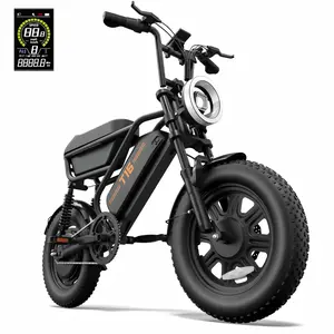 Adult Electric Mountain Bike - 1000W Peak Power Mini E-Bike, 32MPH Max Speed, 16x3.0 Fat Tires, 48V 13Ah Removable Battery, 80Mi Range Assist, 7-Speed Disc Brake Bicycle