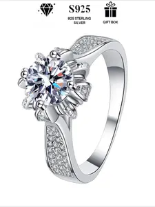 S925 Sterling Silver Flower Design  Ring, Fashion Accessories for Women & Girls, Trendy All-match & Exquisite Jewelry for Birthday Gift