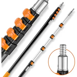 VEVOR Telescopic Extension Pole, 4 - 12 FT Multi - Purpose Extendable Pole, Sturdy Aluminum Alloy Paint Pole Extension with Flip - Lock Design, High Reach Roller Stick for Painting, Dusting and CleaningVEVOR Super Brand Day
