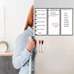 Magnetic Erasable Whiteboard Set, 4.5x10 Inch Weekly Planner, Magnetic To-Do List, Reusable Menu/shopping List, Refrigerator Accessory