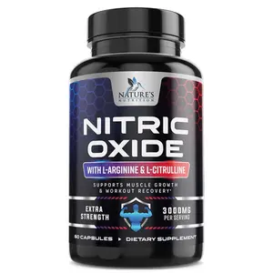 Nitric Oxide Booster Extra Strength - 3X Strength L-Arginine & Citrulline Supplement - Best Nitric Oxide Supplements for Men - Supports Muscle, Heart Health, Energy - Bottled in USA - 60 Capsules