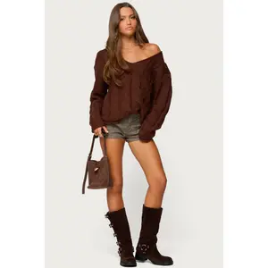 Inga Oversized Cable Knit Sweater